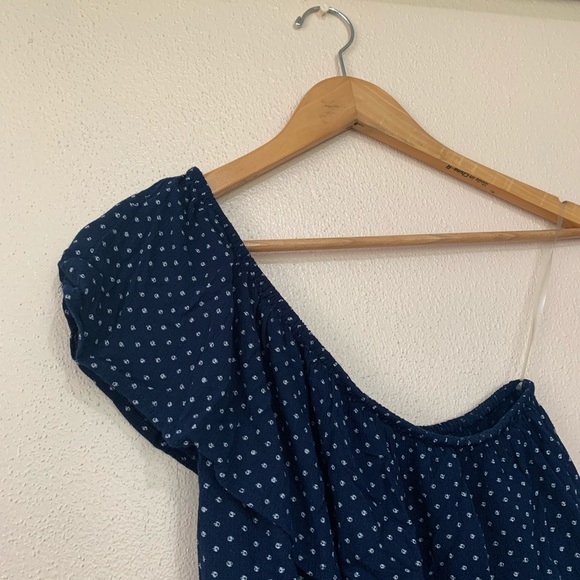 American Eagle One Shoulder Top Navy Blue XS - Picture 4 of 4